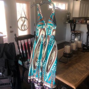 hippie flowy silk dress